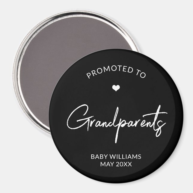 Uppflyttad till mormor och morfar graviditetsannon magnet (Front/Back)
