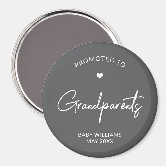 Uppflyttad till mormor och morfar graviditetsannon magnet (Front/Back)