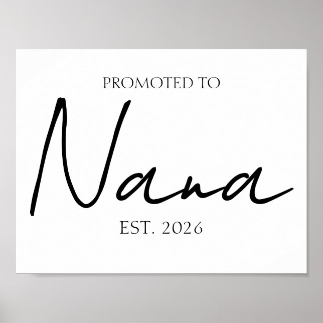 Uppflyttad Till Nana Minimal Familjeväggkonst Poster (Framsidan)