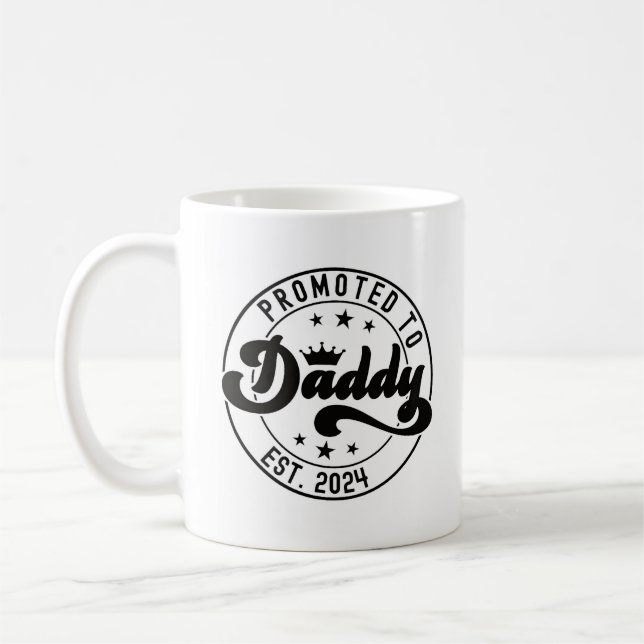 Uppflyttad till Pappa 2024 Kaffemugg (Vänster)
