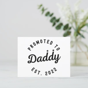 Uppflyttad till Pappa Est. 2022 Ny Pappa Meddelande Vykort