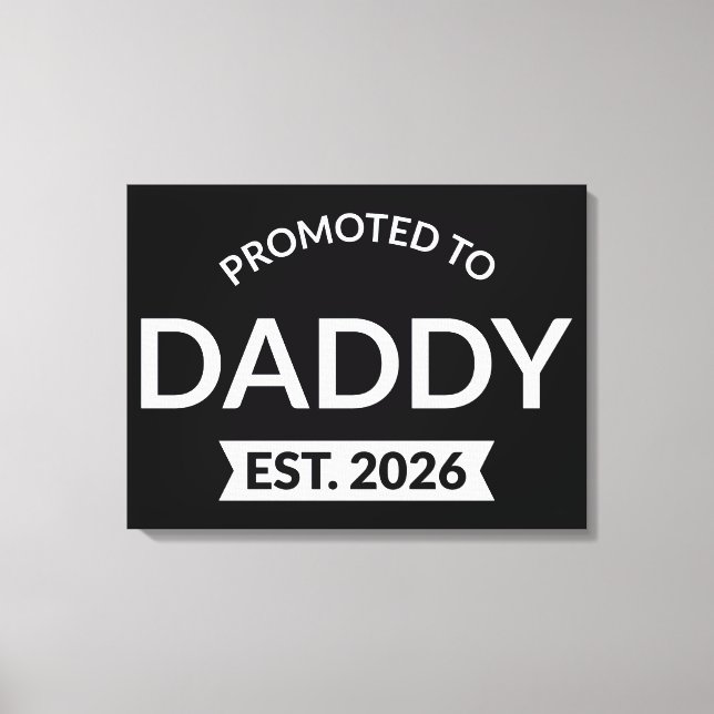 Uppflyttad till pappa Est. 2026 II Canvastryck (Framsida)