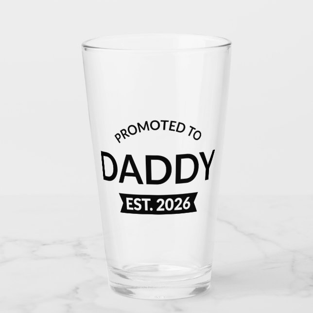 Uppflyttad till pappa Est. 2026 II Glaskopp (Framsida)