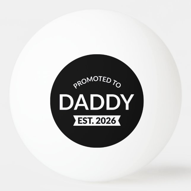 Uppflyttad till pappa Est. 2026 II Pingisboll (Framsidan)