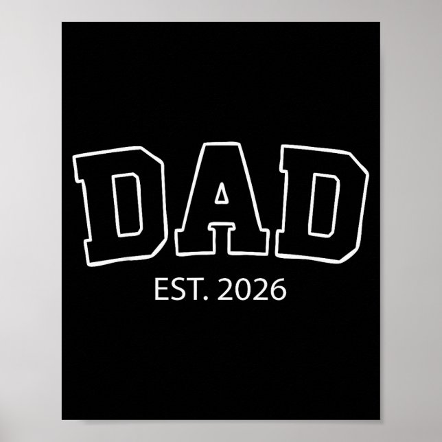 Uppflyttad till pappa Est 2026 Pappa att bli först Poster (Framsidan)