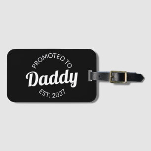 Uppflyttad till Pappa Est 2027 Ny Pappa Bebis Show Bagagebricka