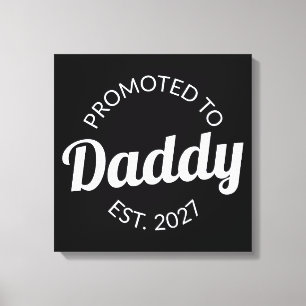 Uppflyttad till Pappa Est 2027 Ny Pappa Bebis Show Canvastryck