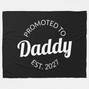 Uppflyttad till Pappa Est 2027 Ny Pappa Bebis Show Fleecefilt