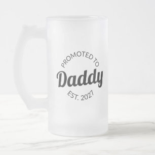 Uppflyttad till Pappa Est 2027 Ny Pappa Bebis Show Frostat Ölglas