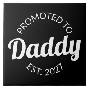 Uppflyttad till Pappa Est 2027 Ny Pappa Bebis Show Kakelplatta