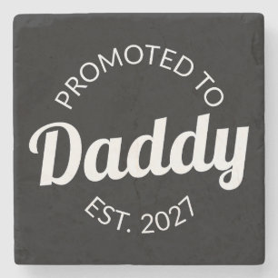 Uppflyttad till Pappa Est 2027 Ny Pappa Bebis Show Stenunderlägg