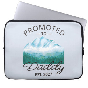 Uppflyttad till pappa Est 2027 Ny pappa-meddelande Laptop Fodral