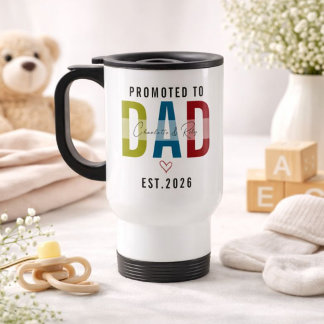 Uppflyttad till Pappa | Personlig Första Fars Dag Resemugg