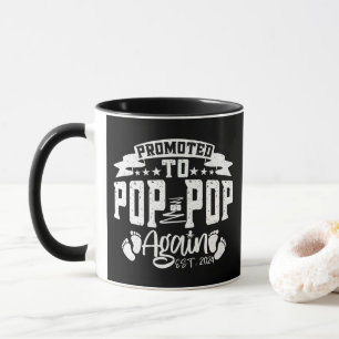 Uppflyttad Till Pop Pop Igen Est 2024 Rolig Farfar Mugg