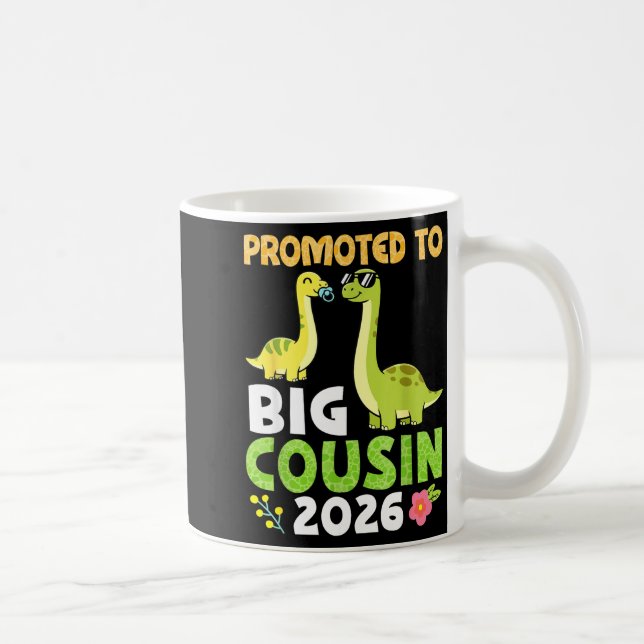 Uppflyttad till stor kusin 2026 Söt dinosaurie fam Kaffemugg (Höger)
