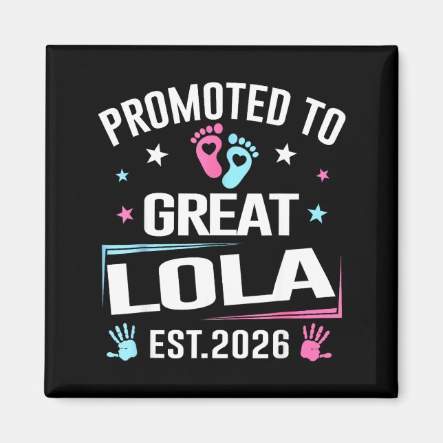 Uppflyttad till stor Lola Est 2026 graviditetsanno Magnet (Framsidan)