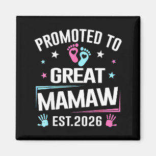 Uppflyttad till stor Mamaw Est 2026 graviditetsmed Magnet