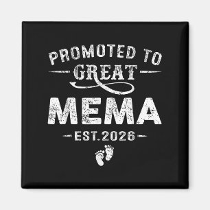 Uppflyttad till stor Mema Est 2026 Graviditetsmedd Magnet