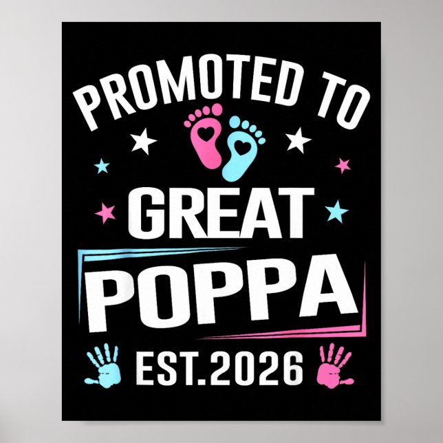 Uppflyttad till stor pappa Est 2026 graviditetsmed Poster (Framsidan)