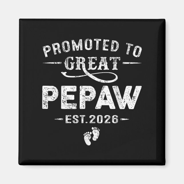 Uppflyttad till stor pepaw Est 2026 graviditetsmed Magnet (Framsidan)