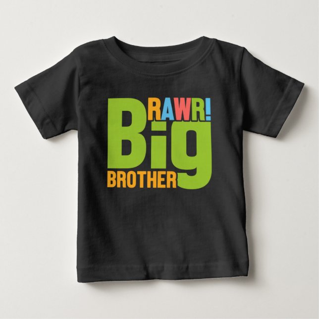 Uppflyttad till storebror 2026 Dinosaur T-Rex Pojk T Shirt (Framsida)