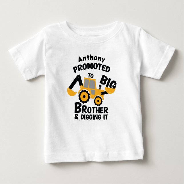 Uppflyttad till storebror Baby Fine Jersey T-Shirt (Framsida)