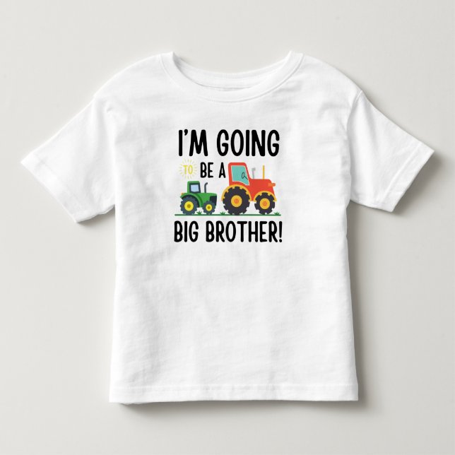 Uppflyttad till storebrors traktor, söta lantbruk  t shirt (Framsida)