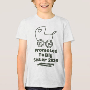 Uppflyttad till storesyster 2026 Retro Baby T Shirt