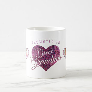 Uppflyttad till superfarmor falskt gnistrande rosa kaffemugg