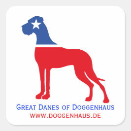 Uppfödaridentitet för great dane fyrkantigt klistermärke
