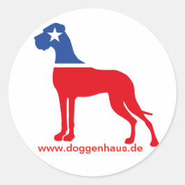 Uppfödaridentitet för great dane runt klistermärke