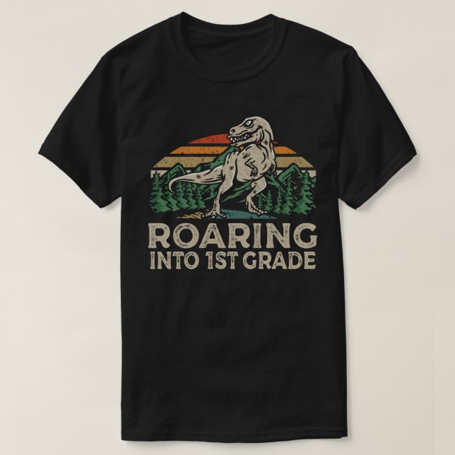 Uppfödning 1:a Klass Dinosaur T Rex Back to school Shirt (Design framsida)