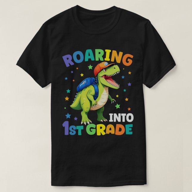 Uppfödning 1:a Klass Dinosaur T Rex Back to school Shirt (Design framsida)