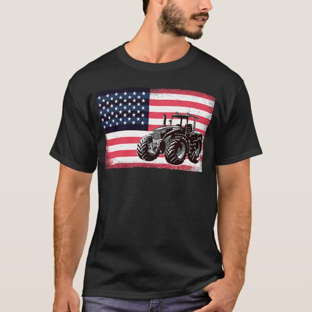 Uppfödning av Lastbil Driver Tractor USA American  T Shirt (Framsida)