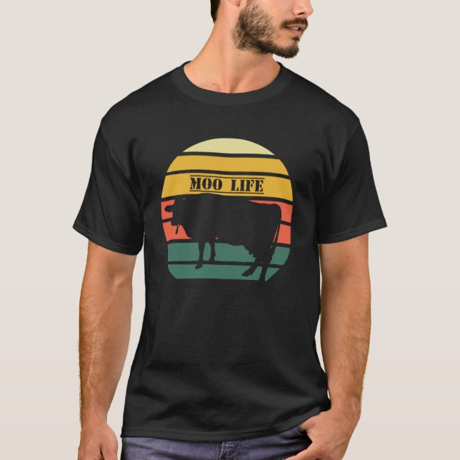 Uppfödning av Moo Life Cow Mönster T Shirt (Framsida)