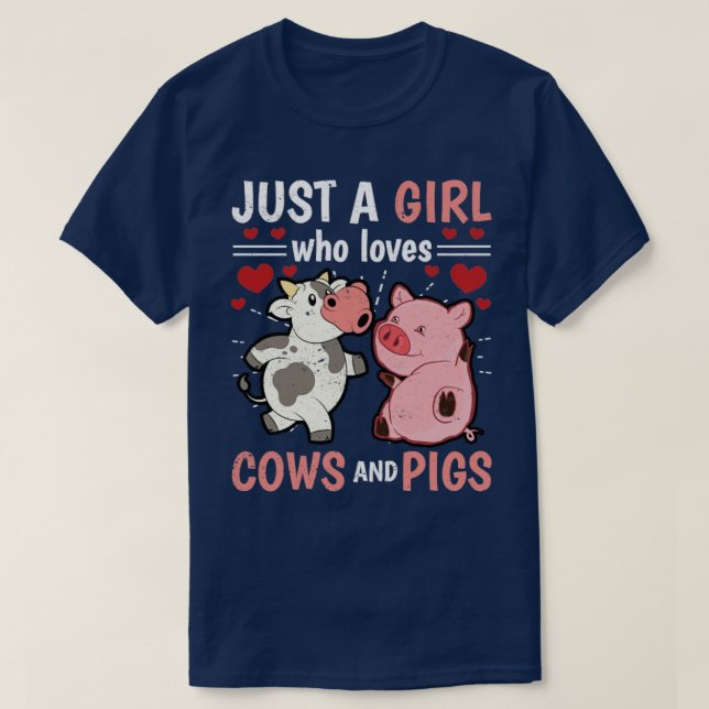 Uppfödning Girls Gris Farmer Women Farm Animal Cow T Shirt (Design framsida)