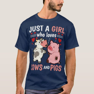 Uppfödning Girls Gris Farmer Women Farm Animal Cow T Shirt