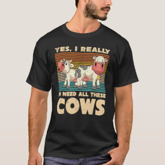 Uppfödning Kow Farmer Farm Animal Retro Cow T Shirt