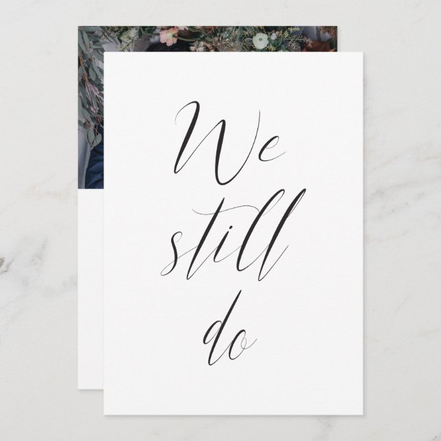Uppföljning Bröllopsfest Vi Gör Fortfarande Foto Inbjudningar (Fram/baksida)