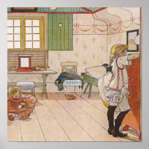 Uppför Attisk Bedroom med Baby Sister. Poster