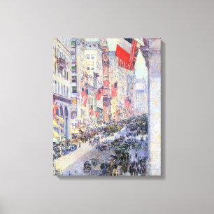 Uppför avenyn från 34:e gatan, maj 1917 av Hassam Canvastryck