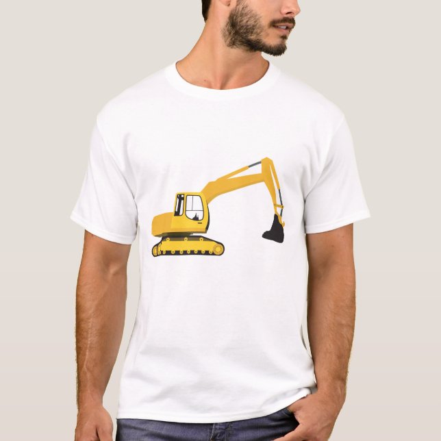 Uppförande av grävmaskiner i Lastbil T Shirt (Framsida)