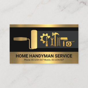 Uppförande av Retro Kreativ Guld Handyman Verktyg Visitkort
