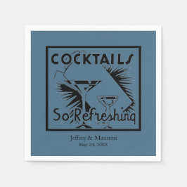 Uppfräschning av Cocktails Teal Blue Party Pappersservett