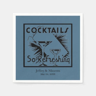 Uppfräschning av Cocktails Teal Blue Party Pappersservett