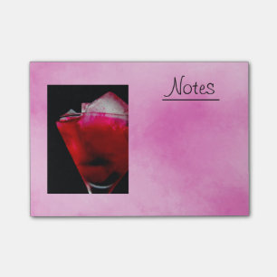 Uppfräschning av rött och Rosa Cocktail Post-it Block