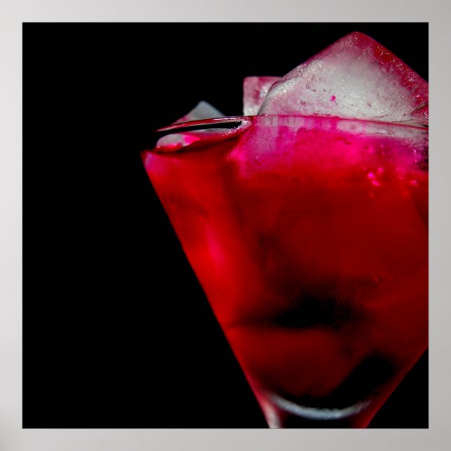 Uppfräschning av rött och Rosa Cocktail Poster (Framsidan)