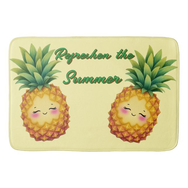 Uppfriska Sommaren Glad Ananas Baddröja Badrumsmatta (Framsidan)