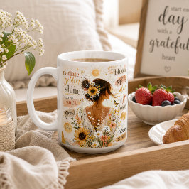 Uppfriskande blomsteraffirmation i akvarellkonst kaffemugg