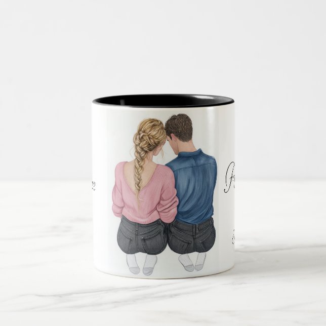 Uppfriskande Bröllop-par Mug Två-Tonad Mugg (Center)